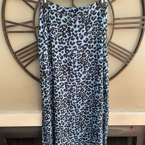 Banana Republic Blue Animal Print Maxi Skirt